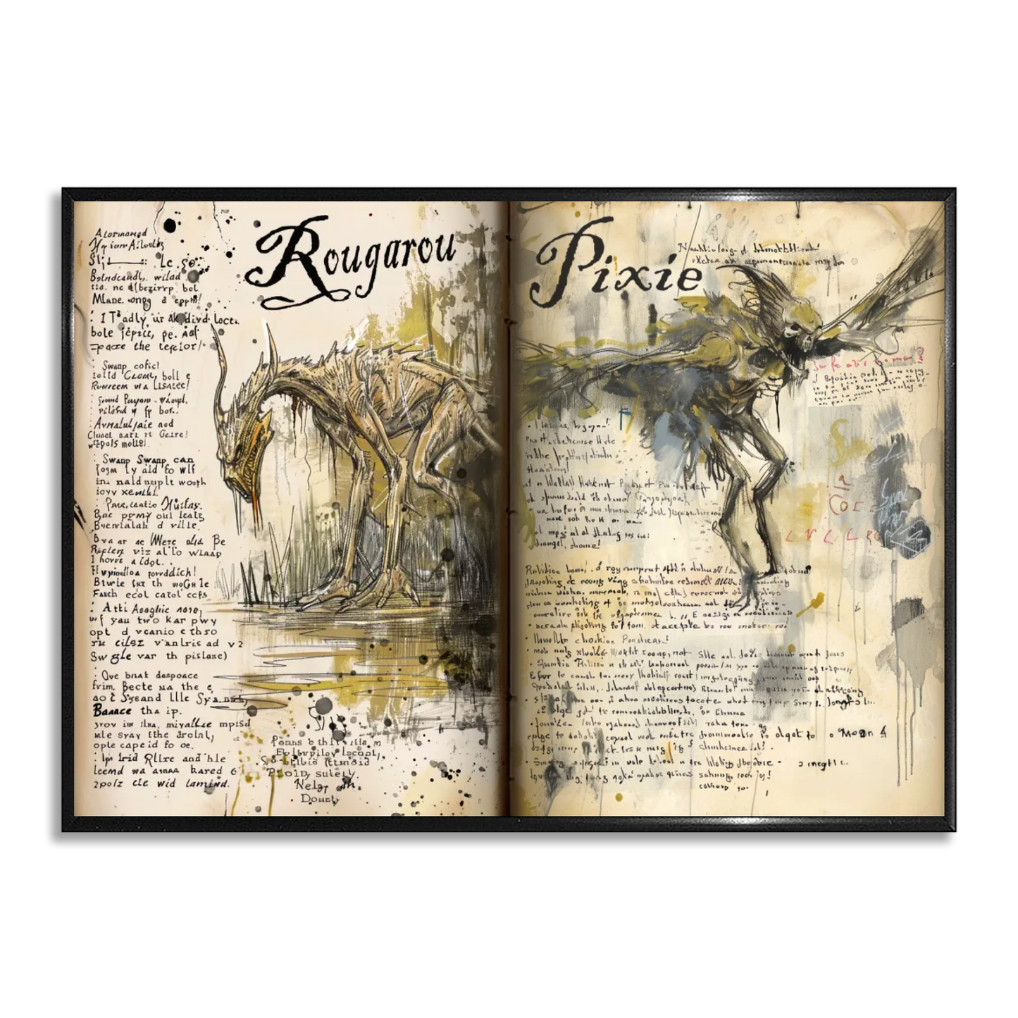 Wall art - Ready-made design - Spellbook pages