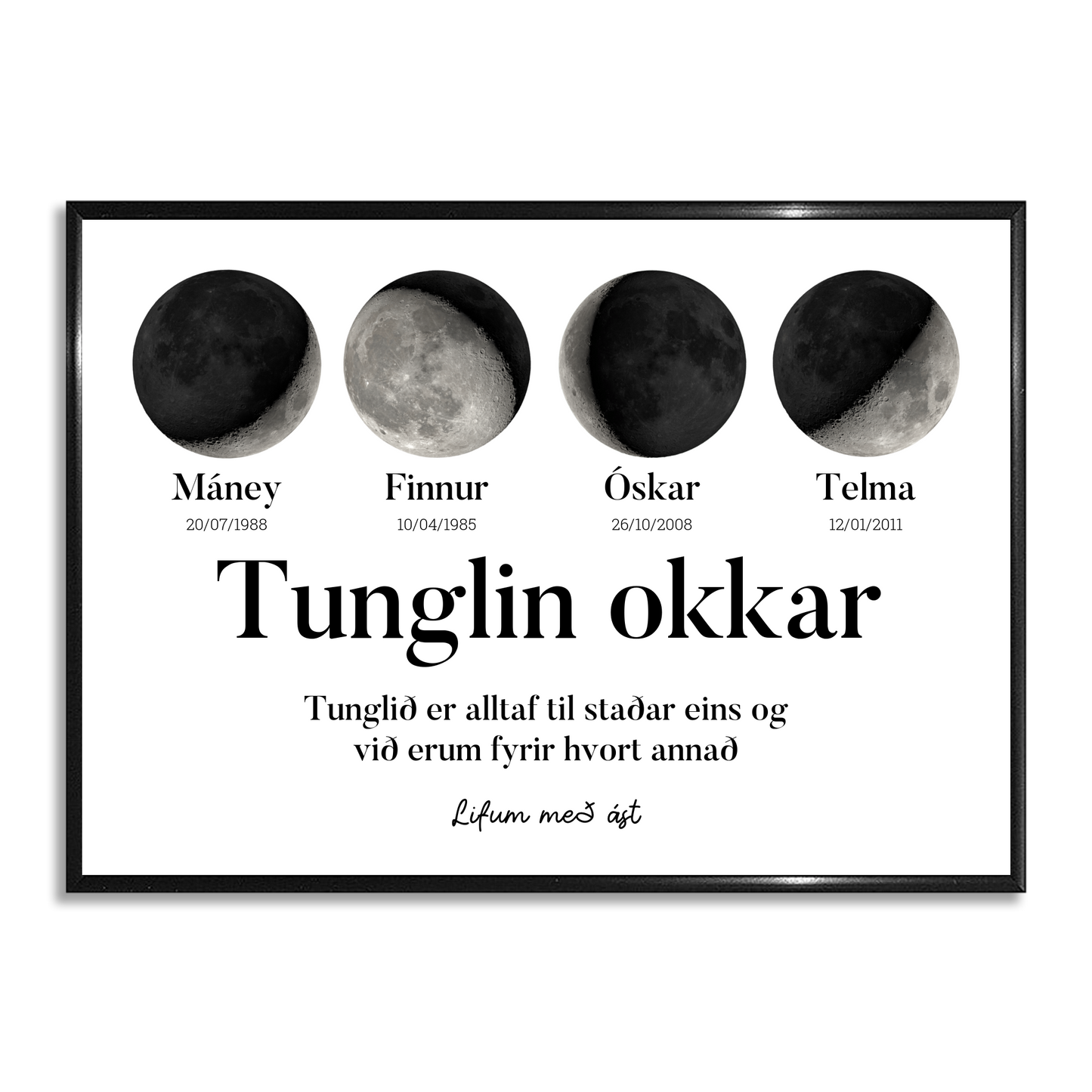 Veggmynd - Breytileg hönnun - Tunglið - Útgáfa 3