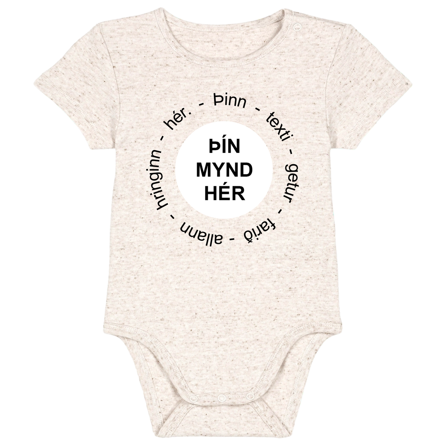 Baby bodysuit - Your Design - Image in a shape with circular text