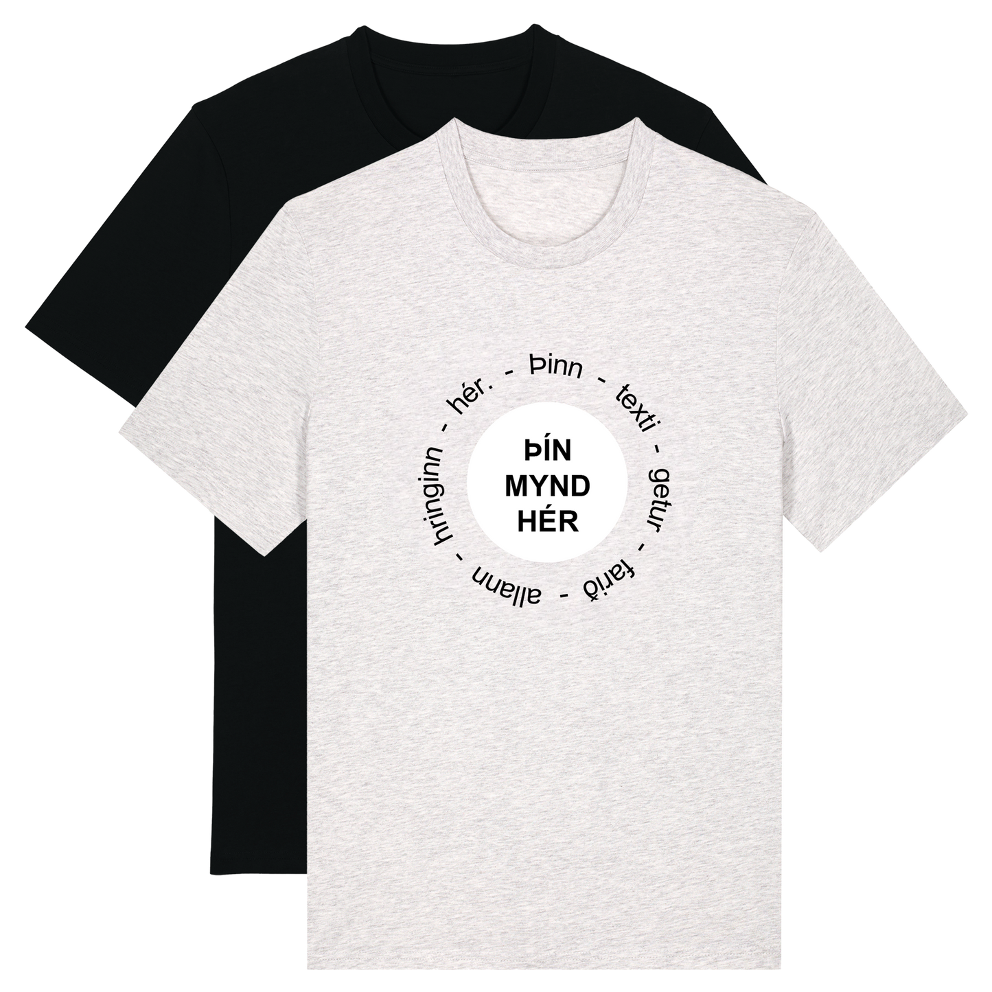 T-shirt - Your design - Image in a shape with circular text