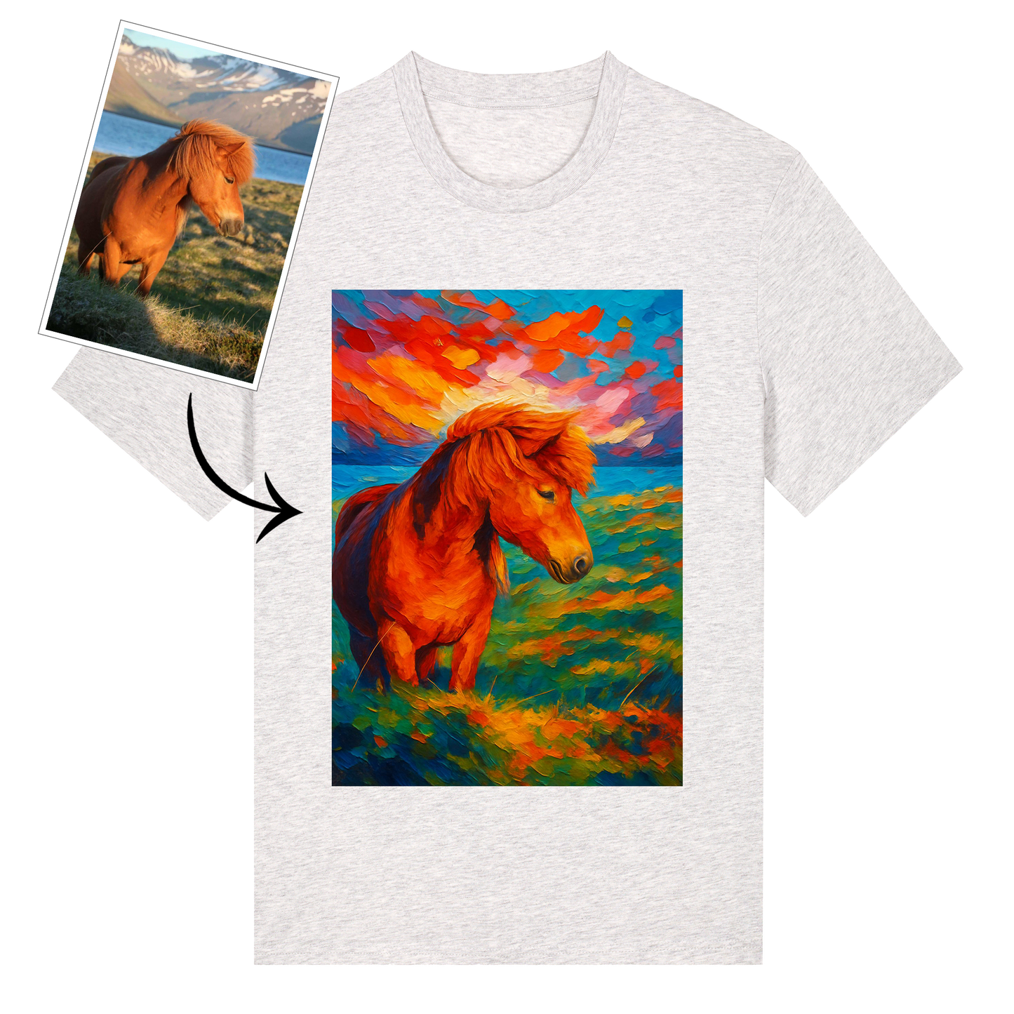 T-shirt - Digital drawing - Colorful pet painting