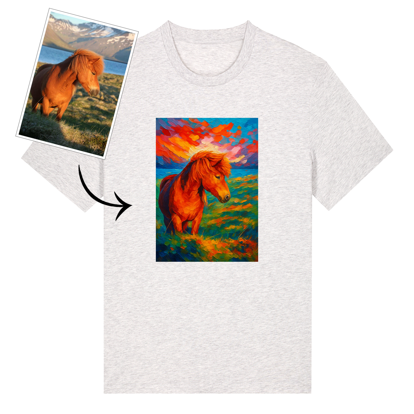 T-shirt - Digital drawing - Colorful pet painting