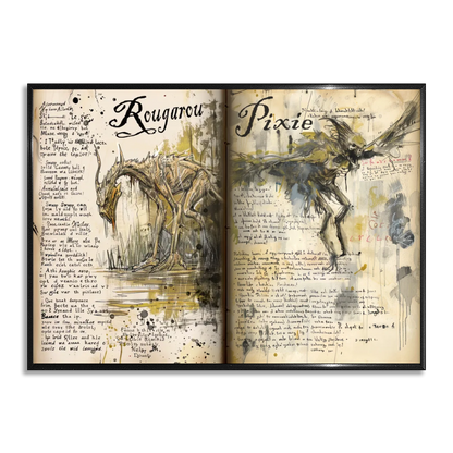 Wall art - Ready-made design - Spellbook pages