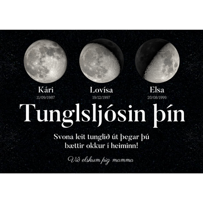 Veggmynd -  Breytileg hönnun - Tunglið - Útgáfa 3