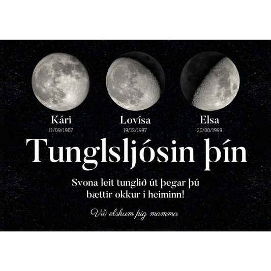 Veggmynd -  Breytileg hönnun - Tunglið - Útgáfa 3