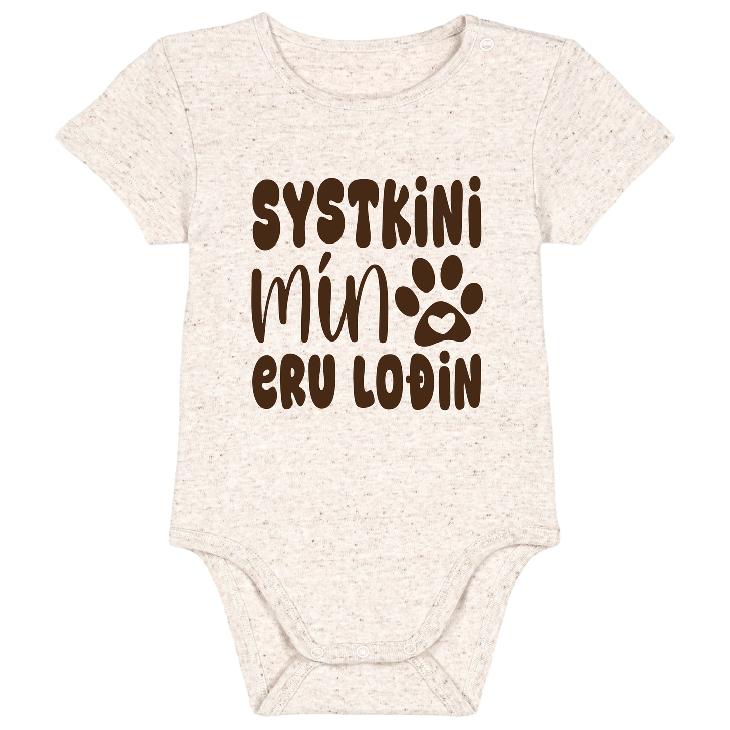 Baby bodysuit - Our design - Systkini mín eru loðin