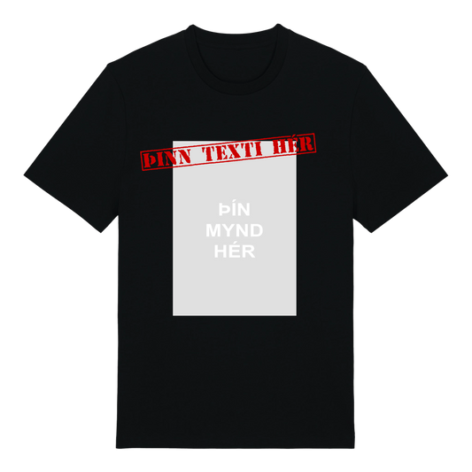 Mynd með stimpil texta