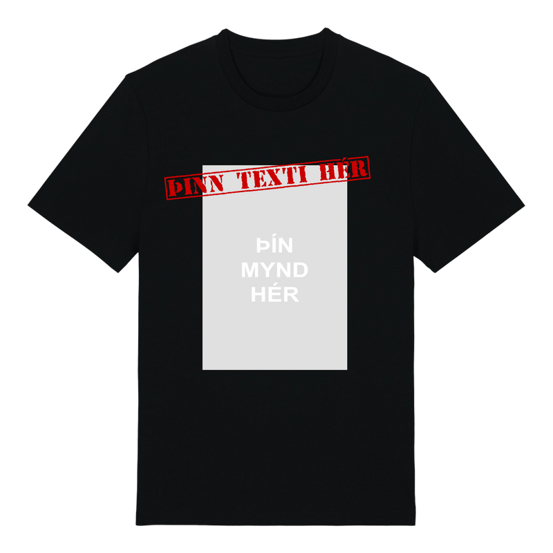Mynd með stimpil texta