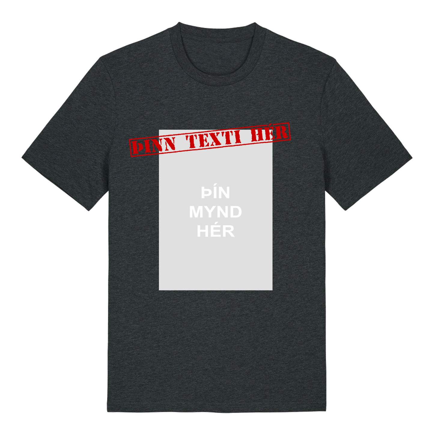 Mynd með stimpil texta