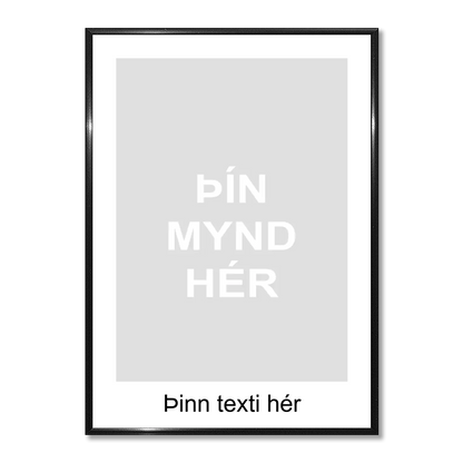 Hvít uppsetning með/án texta