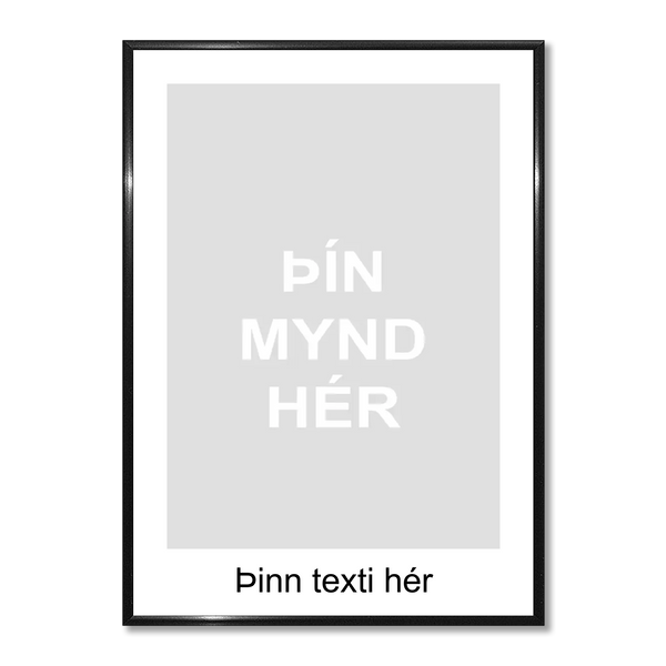 Hvít uppsetning með/án texta