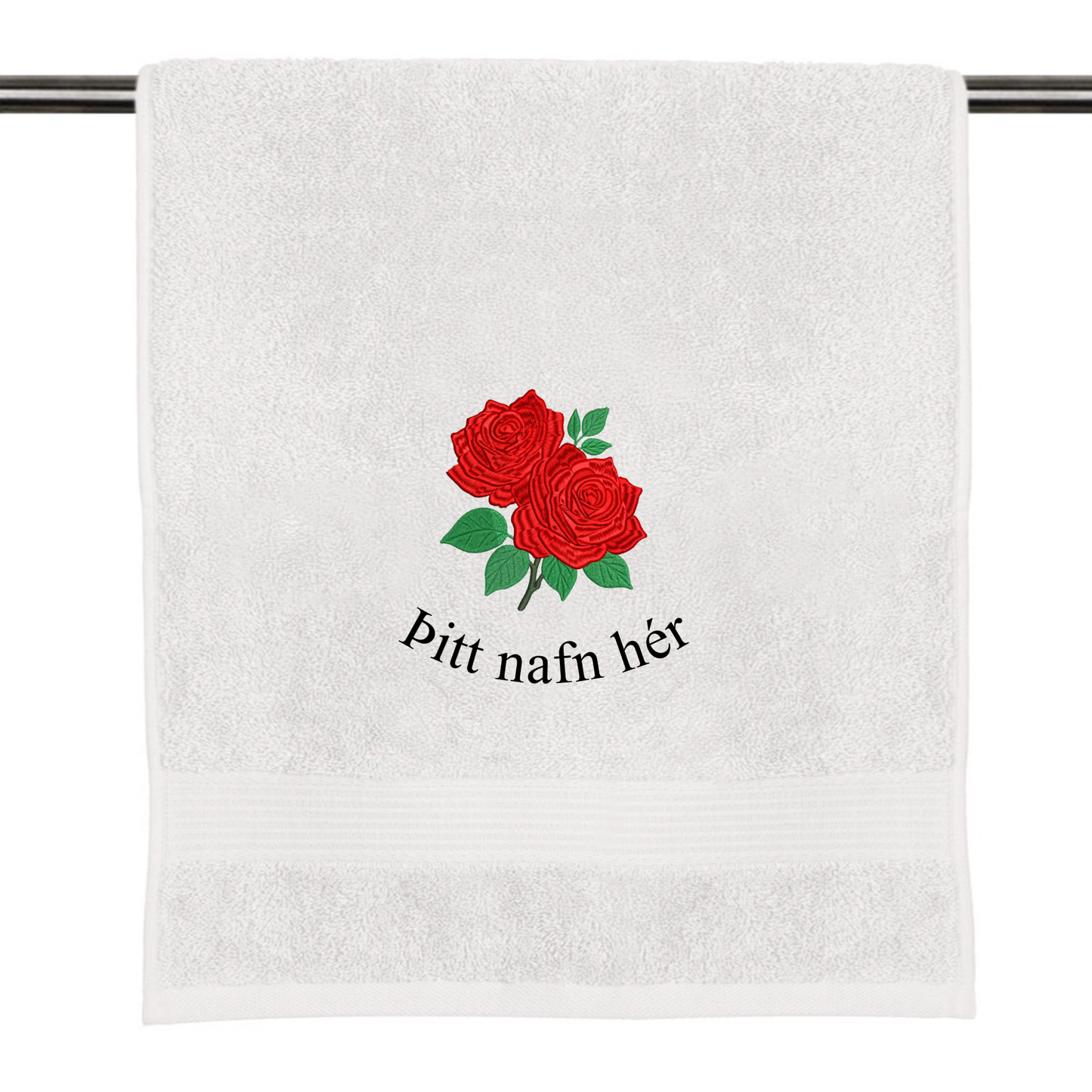 Your name with flower decor on towel