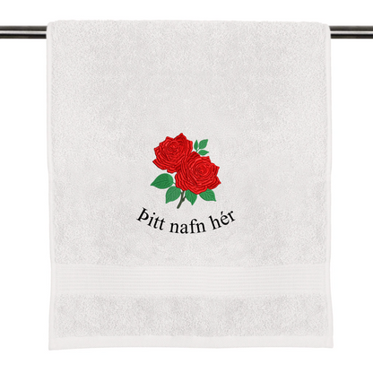 Your name with flower decor on towel