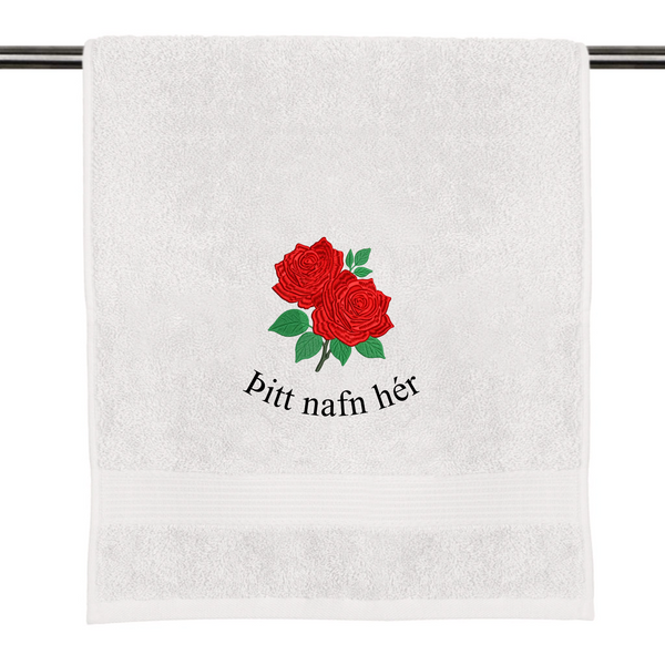 Your name with flower decor on towel
