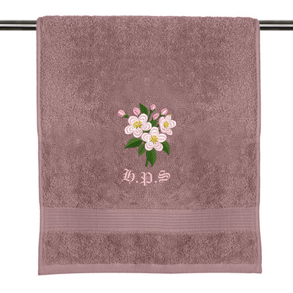 Your name with flower decor on towel