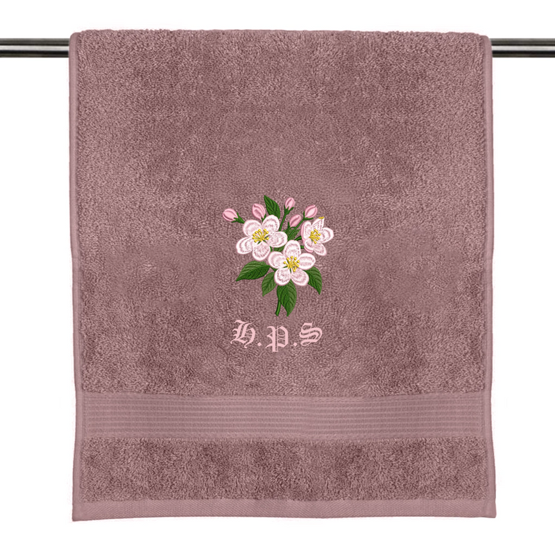 Your name with flower decor on towel