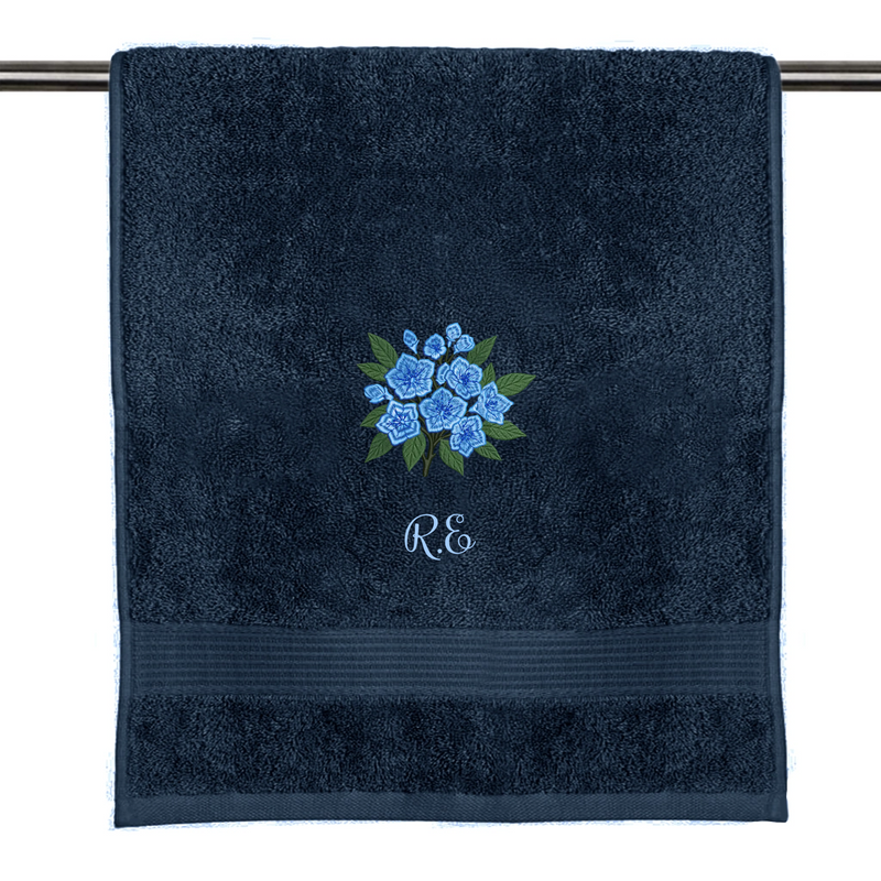 Your name with flower decor on towel