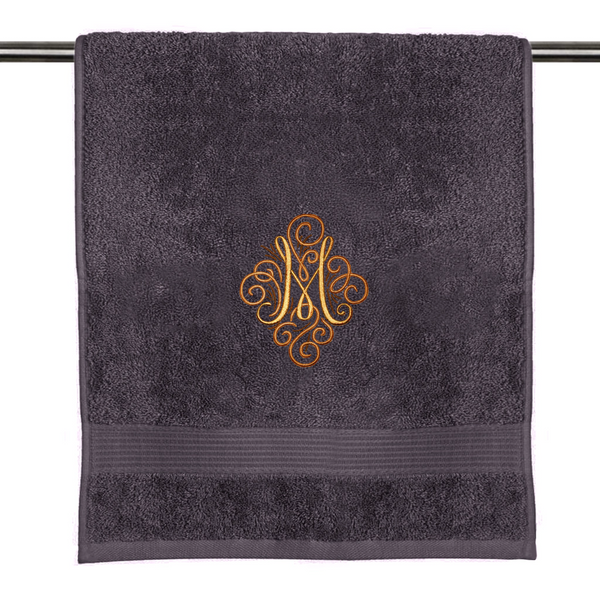 Decorated letter on towel