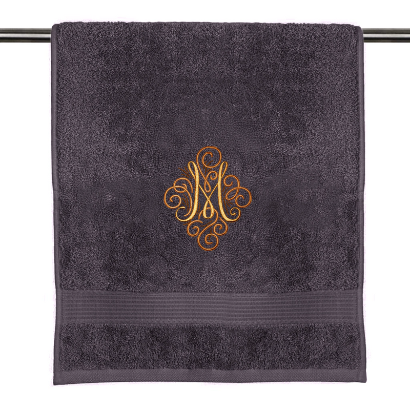 Decorated letter on towel