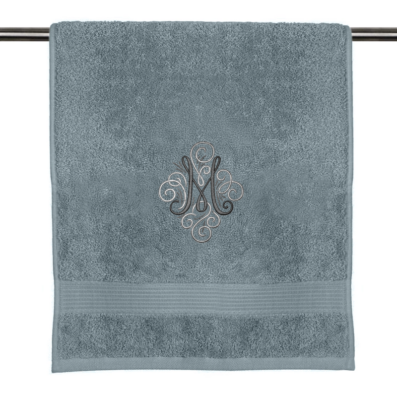 Decorated letter on towel