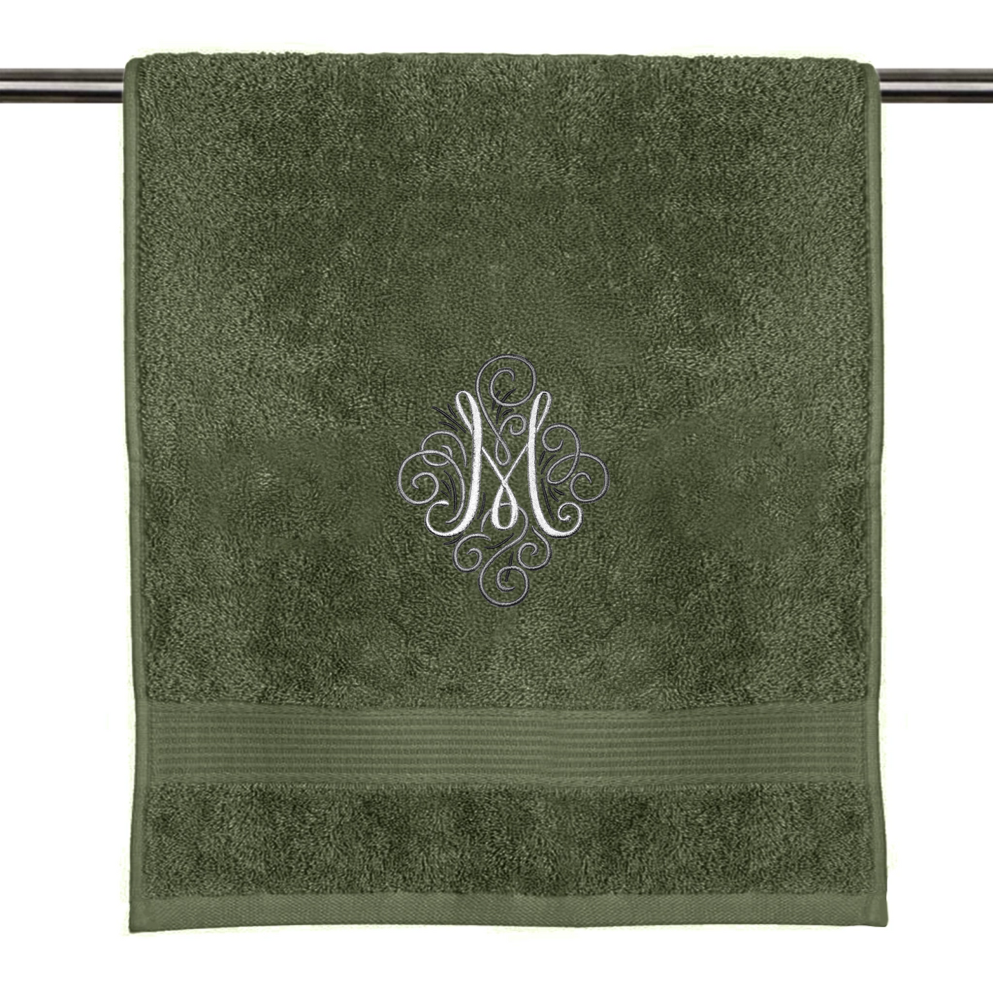 Decorated letter on towel