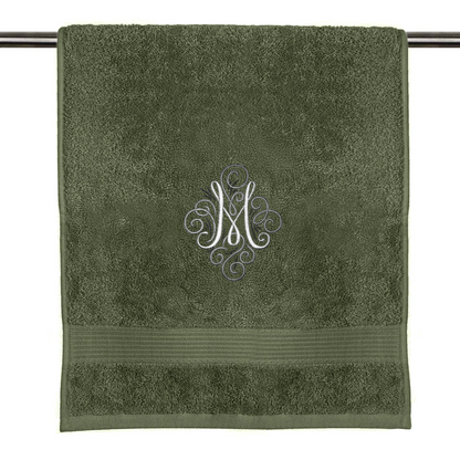 Decorated letter on towel
