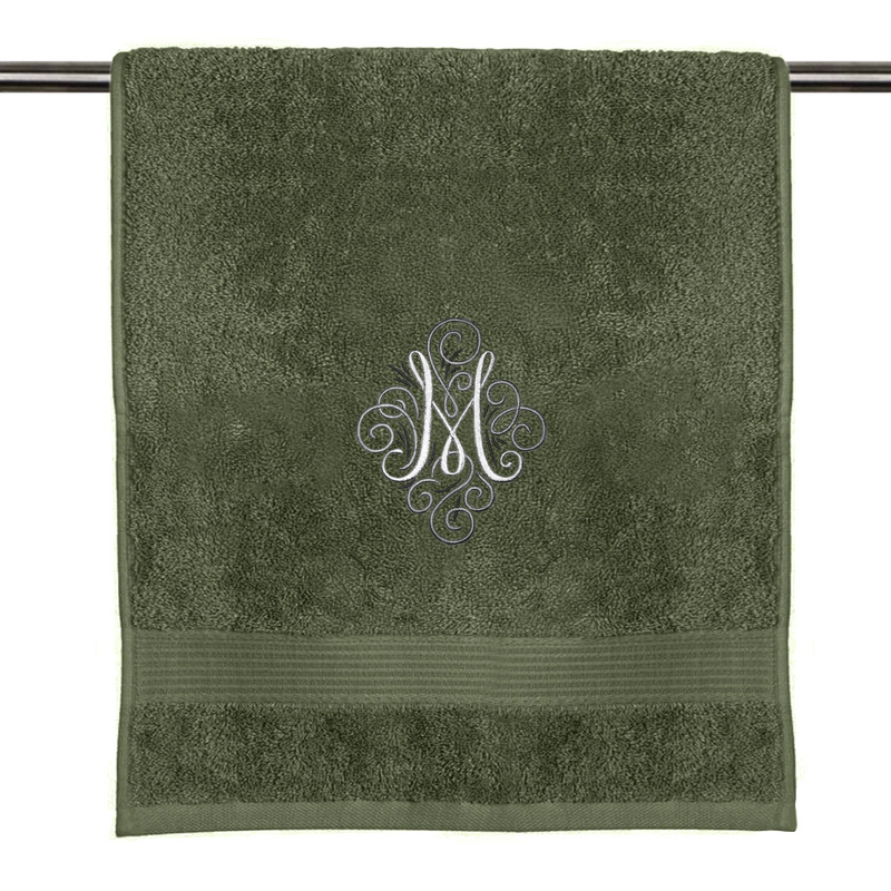 Decorated letter on towel