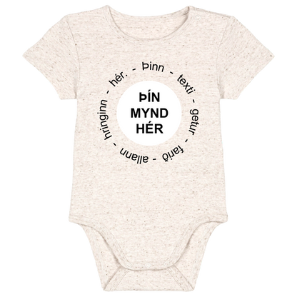 Baby bodysuit - Your Design - Image in a shape with circular text