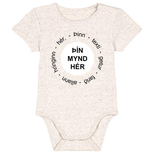 Baby bodysuit - Your Design - Image in a shape with circular text