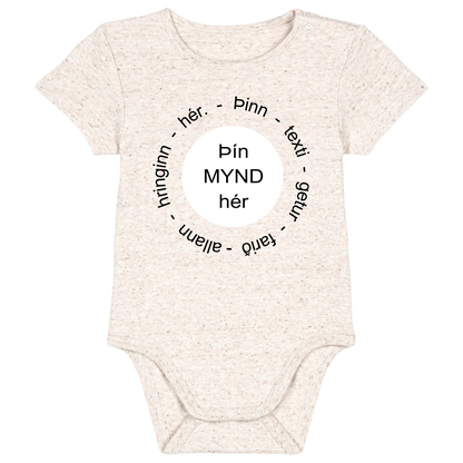 Baby bodysuit - Changeable design - Image in a shape with circular text
