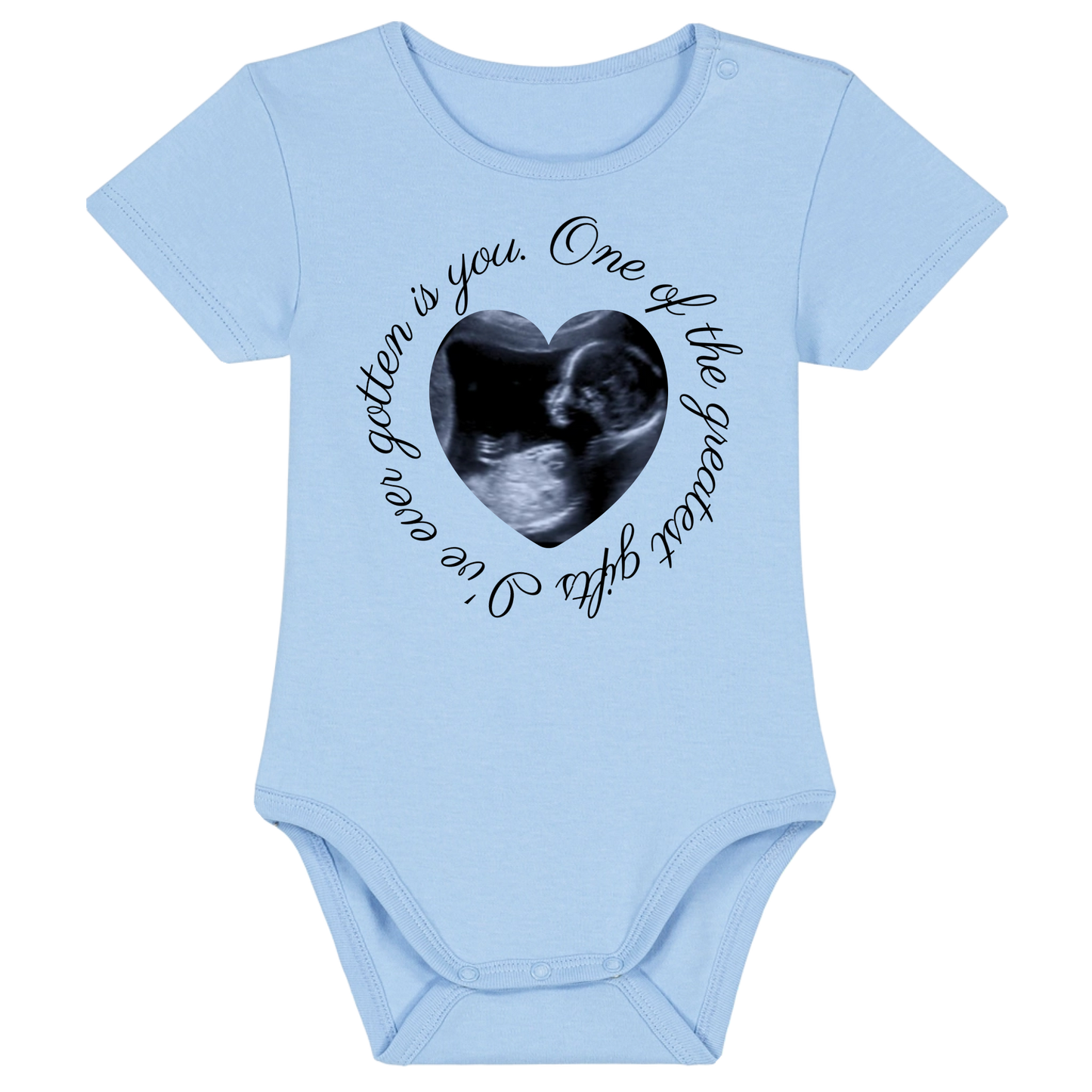 Baby bodysuit - Changeable design - Image in a shape with circular text