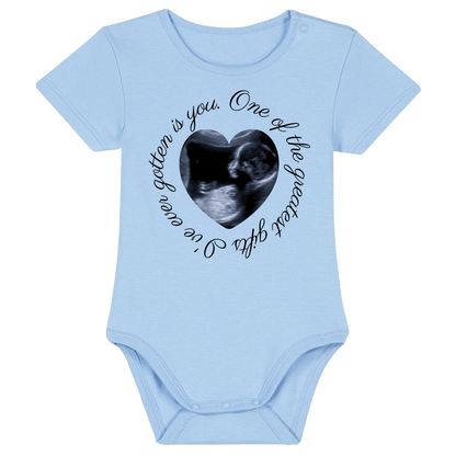 Baby bodysuit - Changeable design - Image in a shape with circular text