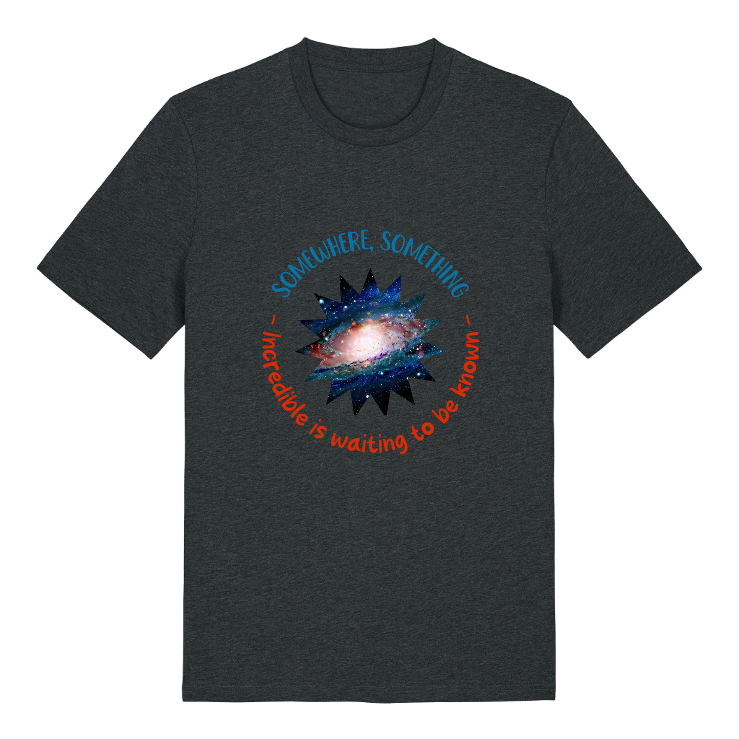 T-shirt - Changeable design - Image in a shape with circular text