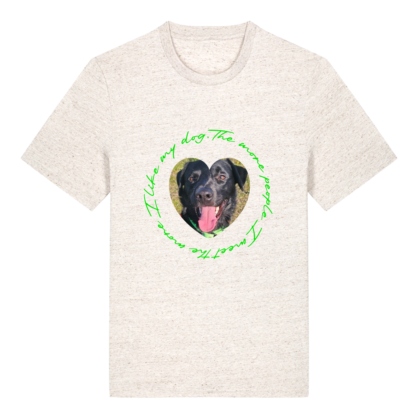 T-shirt - Changeable design - Image in a shape with circular text